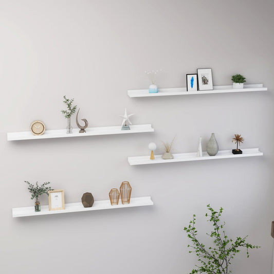 Wall Shelves 4 pcs White 39.4"x3.5"x1.2"