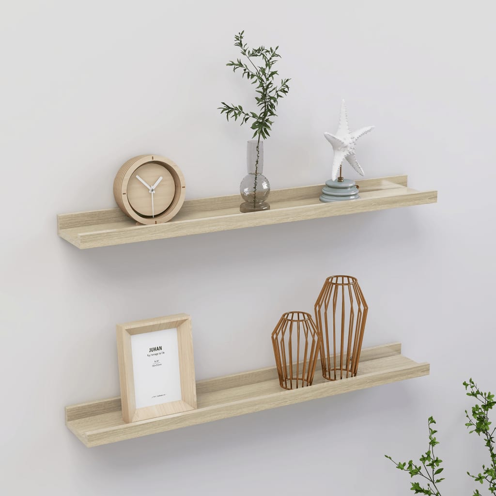 Wall Shelves 2 pcs Sonoma Oak 23.6"x3.5"x1.2"