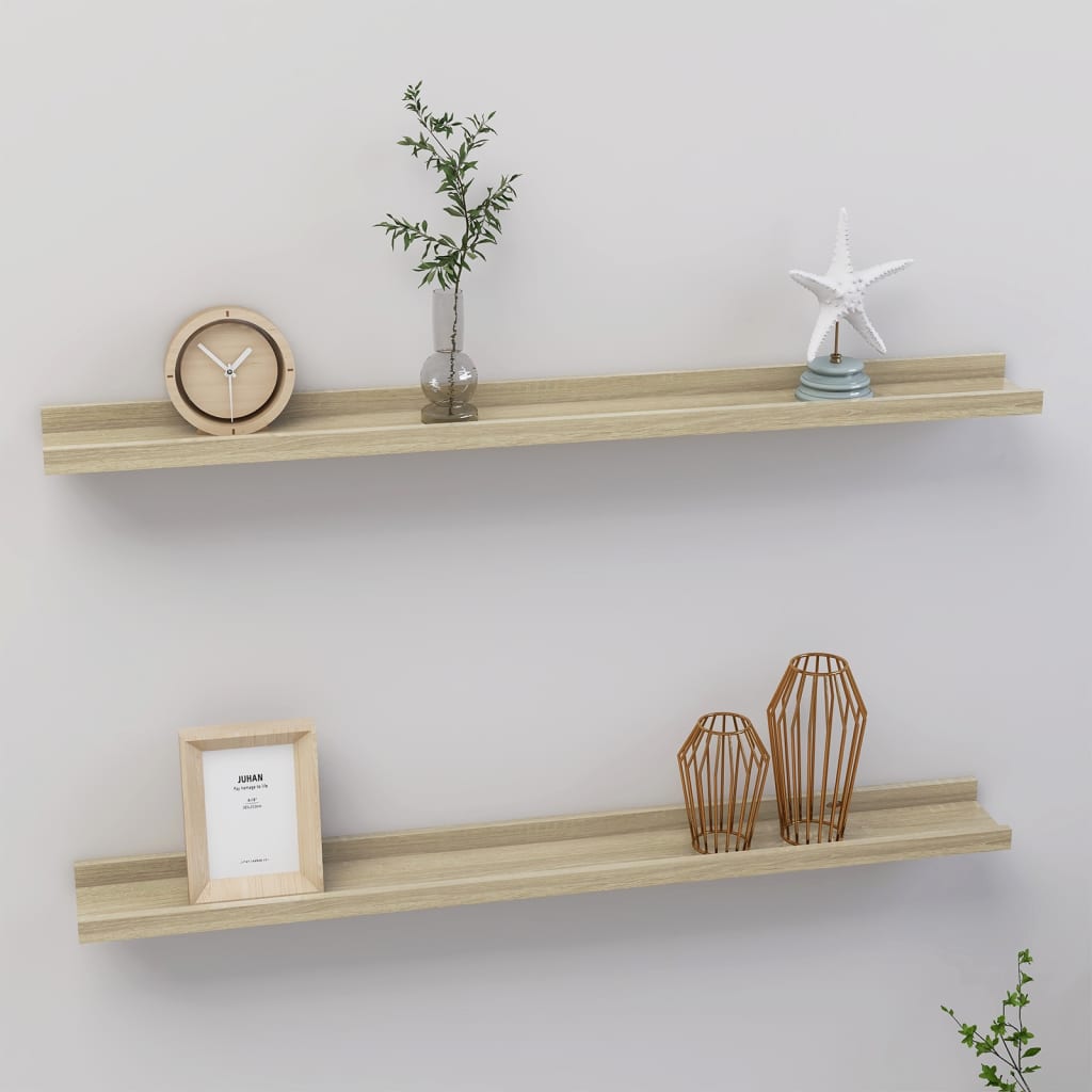 Wall Shelves 2 pcs Sonoma Oak 31.5"x3.5"x1.2"