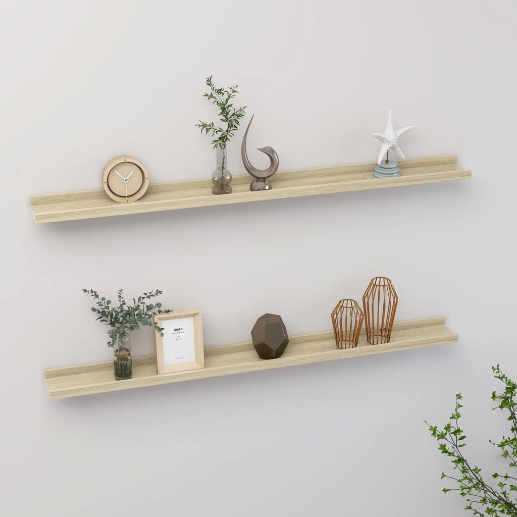 Wall Shelves 2 pcs Sonoma Oak 39.4"x3.5"x1.2"