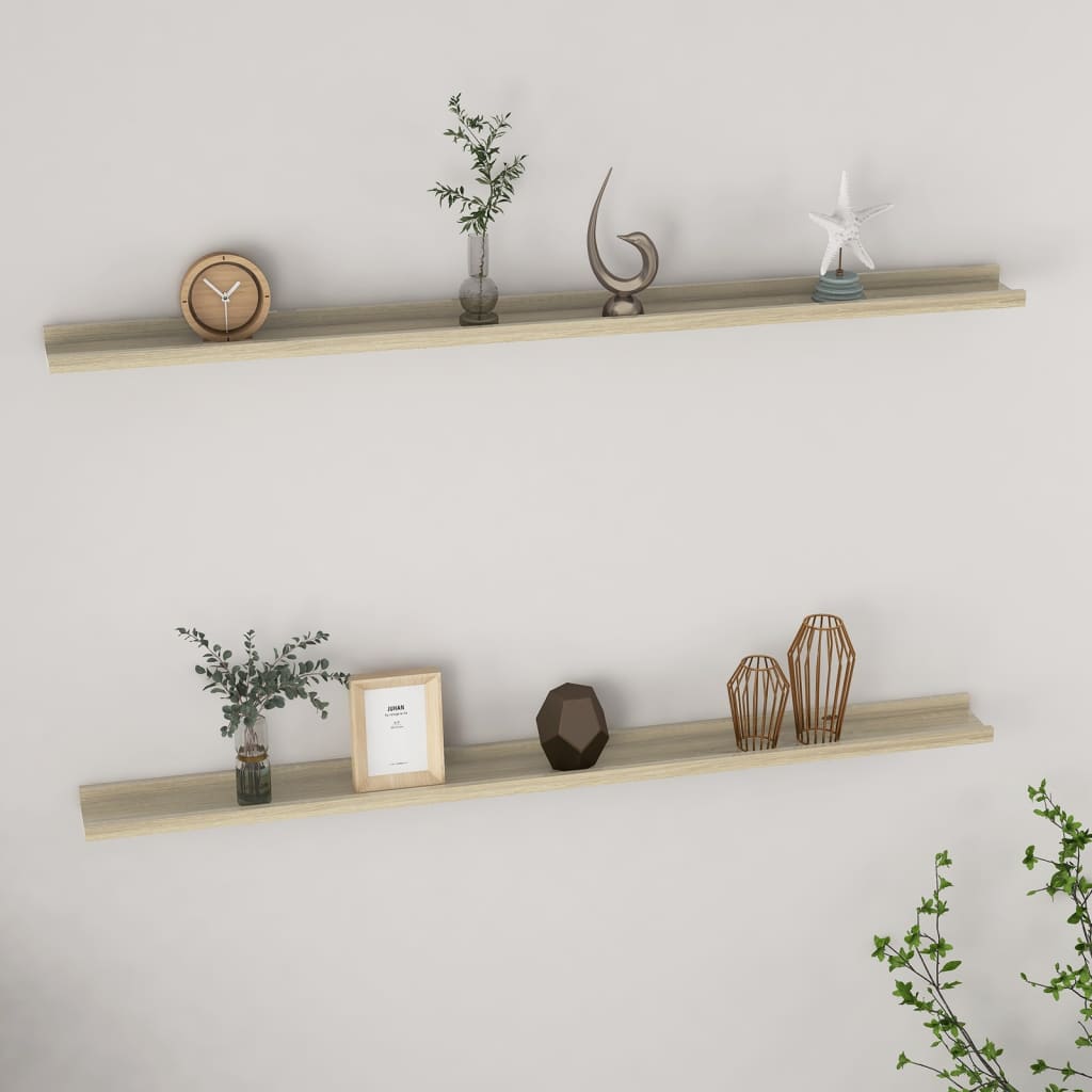 Wall Shelves 2 pcs Sonoma Oak 45.3"x3.5"x1.2"