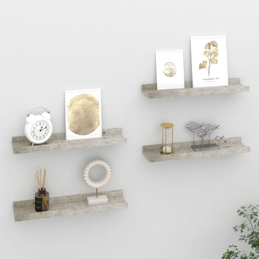 Wall Shelves 4 pcs Concrete Gray 15.7"x3.5"x1.2"