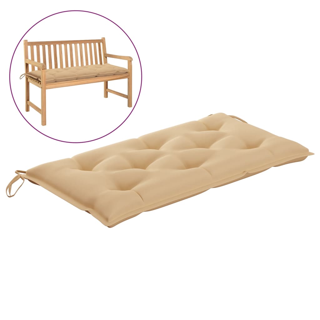 Garden Bench Cushion Beige 43.3"x19.6"x2.7" Fabric