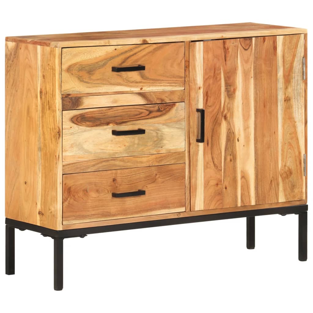 Sideboard 34.6"x11.8"x28.7" Solid Acacia Wood