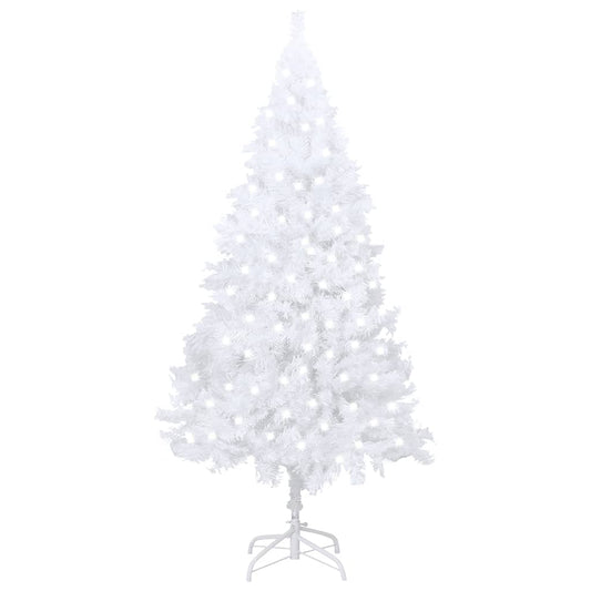 Artificial Christmas Tree with LEDs&Thick Branches White 47.2"