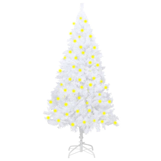 Artificial Christmas Tree with LEDs&Thick Branches White 59.1"