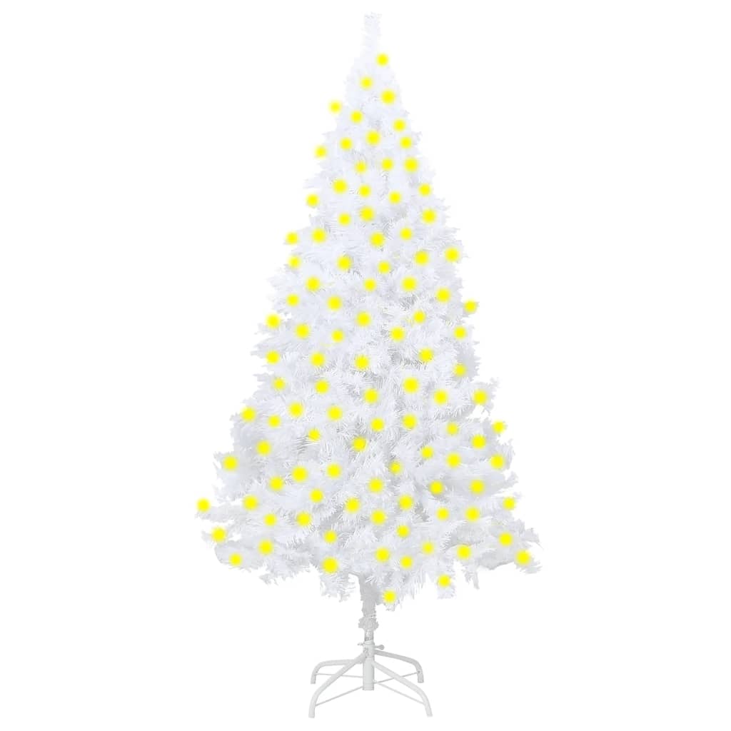 Artificial Christmas Tree with LEDs&Thick Branches White 82.7"