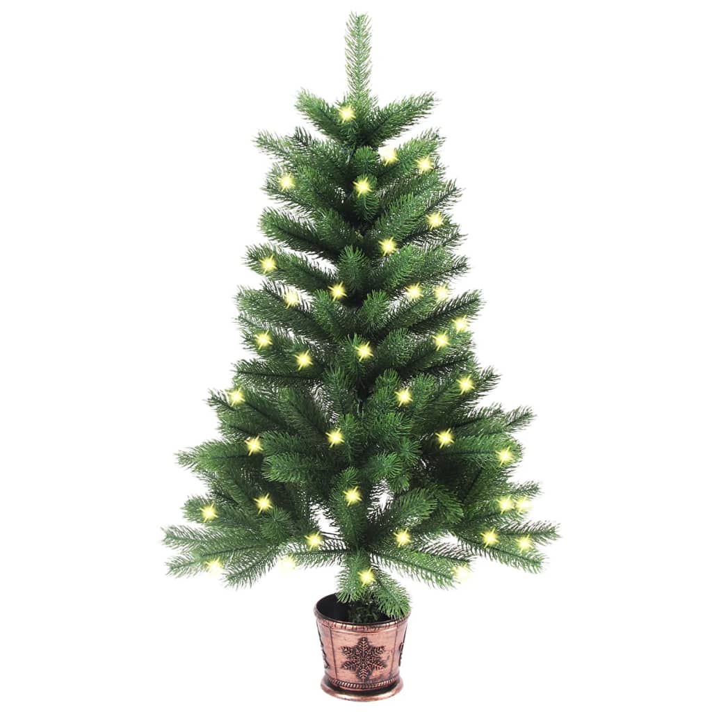 Artificial Christmas Tree with LEDs 35.4" Green