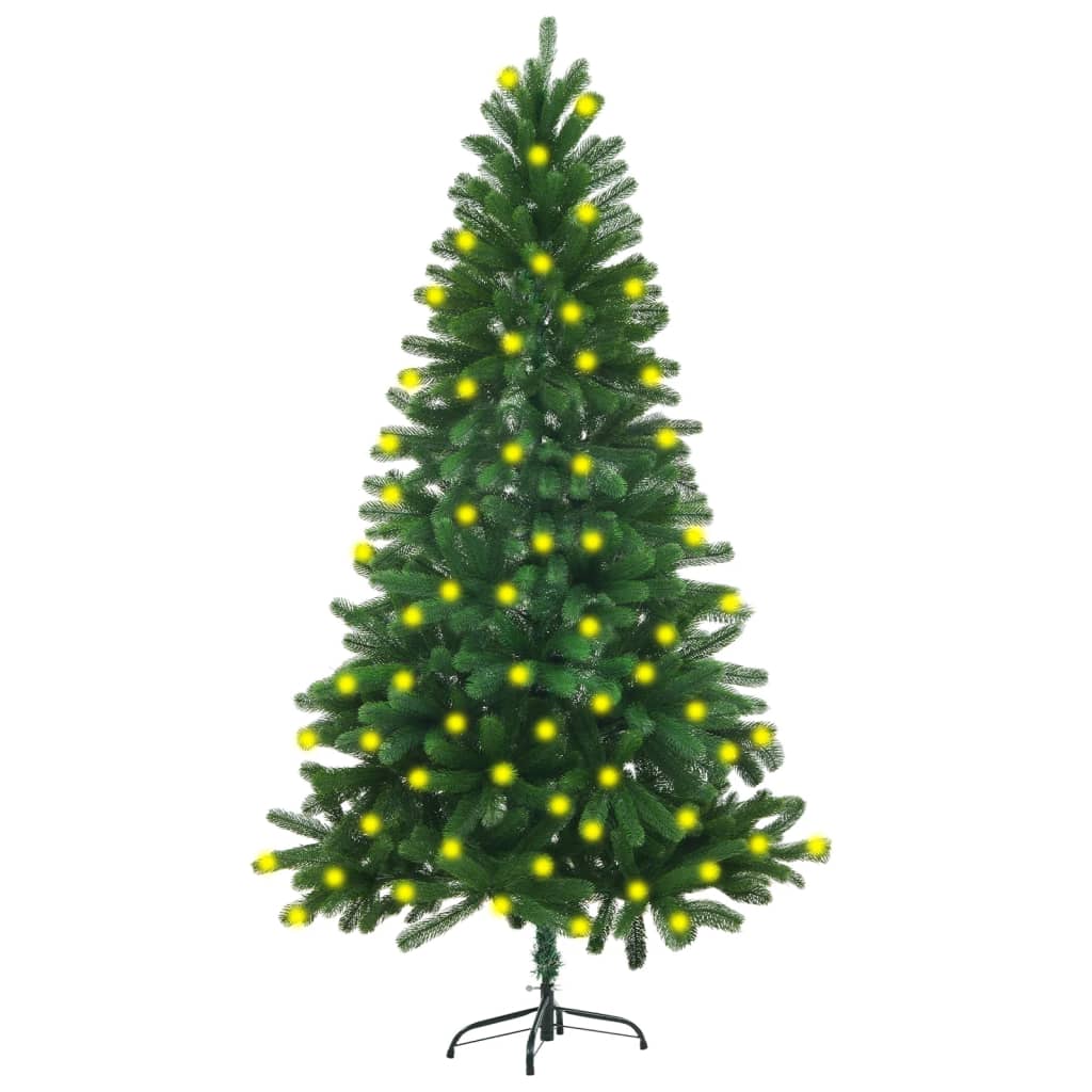 Artificial Christmas Tree with LEDs 59.1" Green