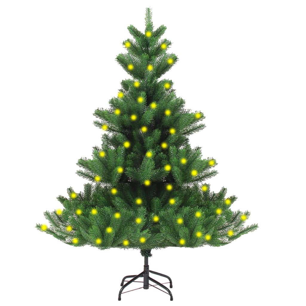 Nordmann Fir Artificial Christmas Tree with LEDs Green 59.1"