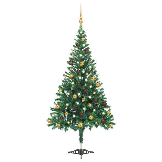 Artificial Christmas Tree with LEDs&Ball Set 82.7" 910 Branches