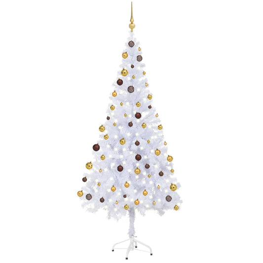 Artificial Christmas Tree with LEDs&Ball Set 70.9" 620 Branches