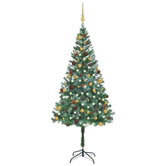Artificial Christmas Tree with LEDs&Ball Set&Pinecones 70.9"