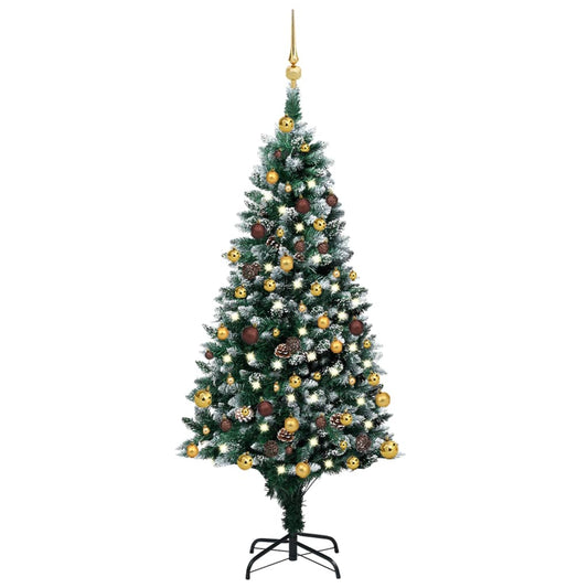 Artificial Christmas Tree with LEDs&Ball Set&Pinecones 59.1"