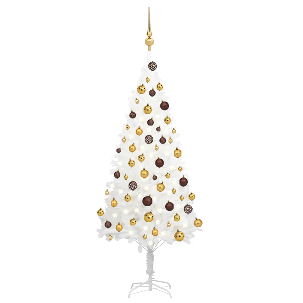 Artificial Christmas Tree with LEDs&Ball Set White 47.2"