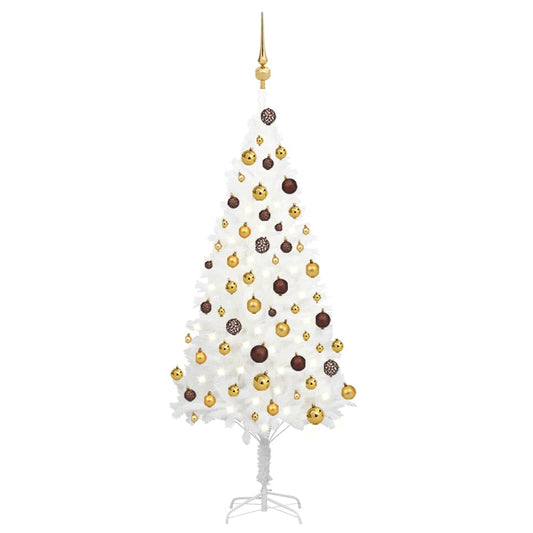 Artificial Christmas Tree with LEDs&Ball Set White 47.2"