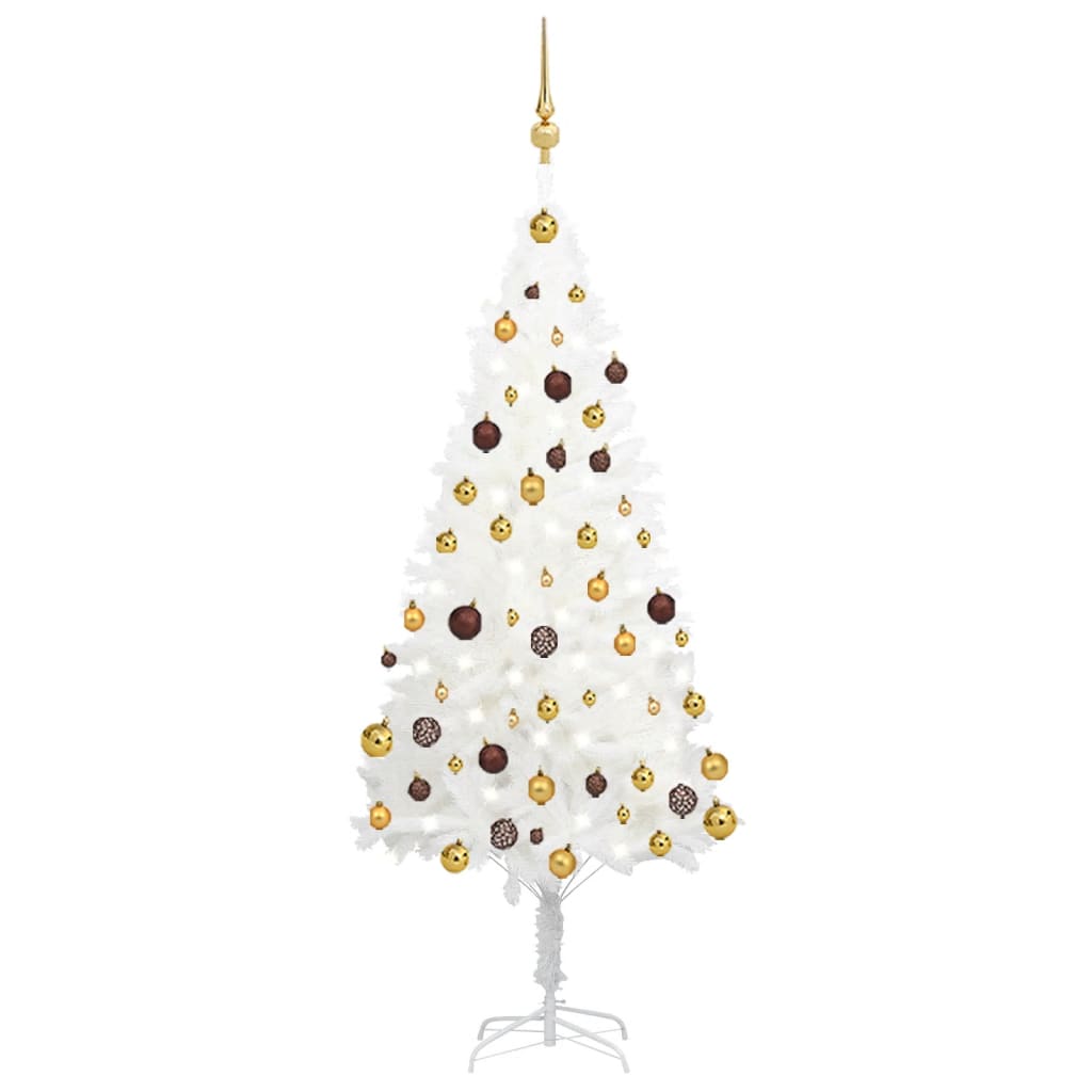Artificial Christmas Tree with LEDs&Ball Set White 59.1"