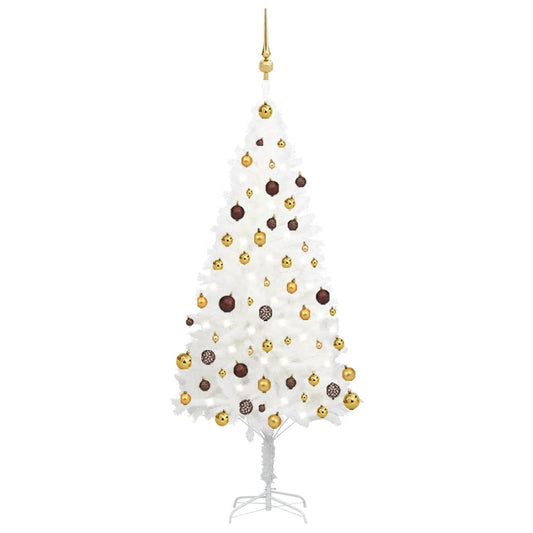 Artificial Christmas Tree with LEDs&Ball Set White 59.1"