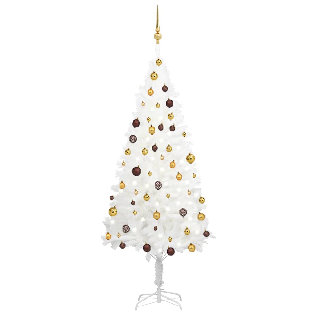 Artificial Christmas Tree with LEDs&Ball Set White 70.9"