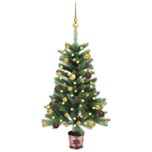 Artificial Christmas Tree with LEDs&Ball Set 35.4" Green