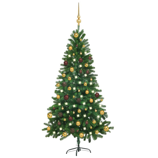 Artificial Christmas Tree with LEDs&Ball Set 59.1" Green