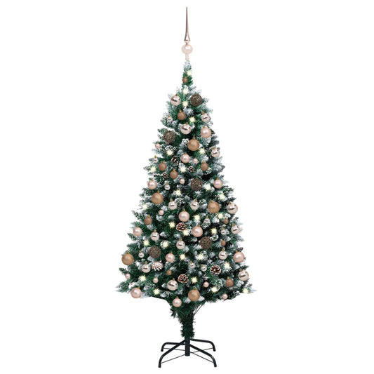 Artificial Christmas Tree with LEDs&Ball Set&Pine Cones 59.1"