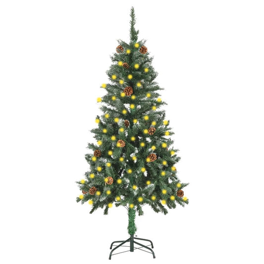Artificial Christmas Tree with LEDs&Pine Cones 59.1"