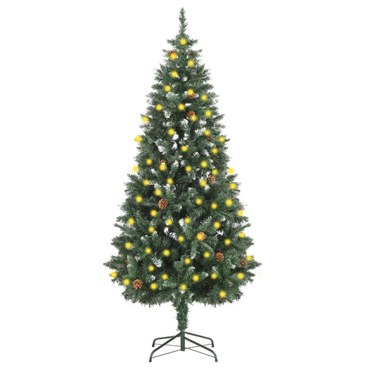 Artificial Christmas Tree with LEDs&Pine Cones 70.9"