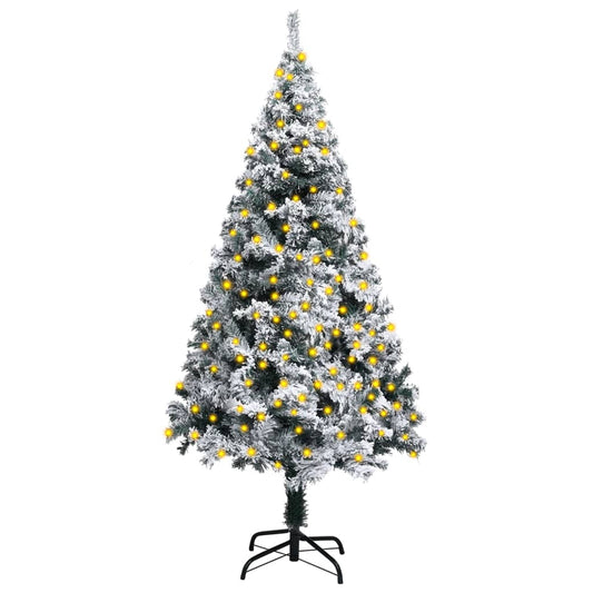 Artificial Christmas Tree with LEDs&Flocked Snow Green 47.2"