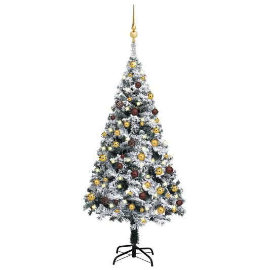 Artificial Christmas Tree with LEDs&Ball Set Green 47.2"