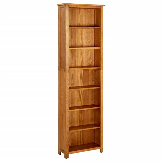 7-Tier Bookcase 23.6"x8.6"x78.7" Solid Oak Wood
