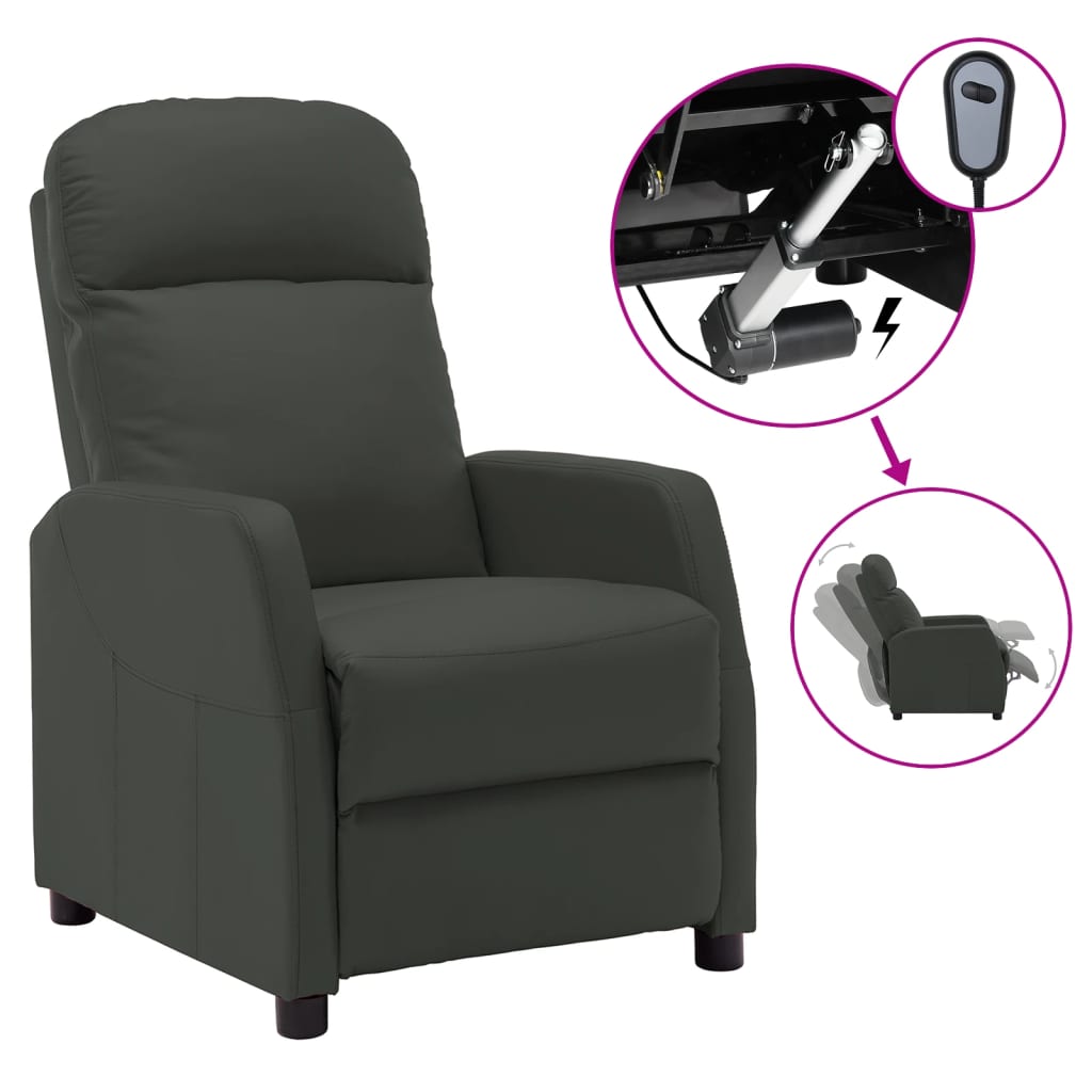 Recliner Anthracite Faux Leather