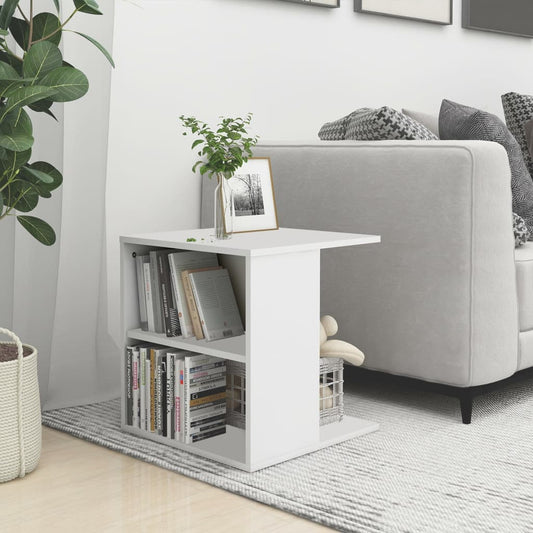 Side Table White 17.7"x17.7"x18.9" Engineered Wood