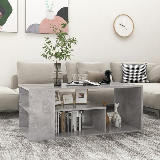 Coffee Table Concrete Gray 39.4"x19.7"x15.7" Engineered Wood