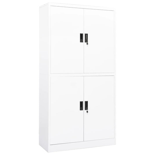 Office Cabinet White 35.4"x15.7"x70.9" Steel