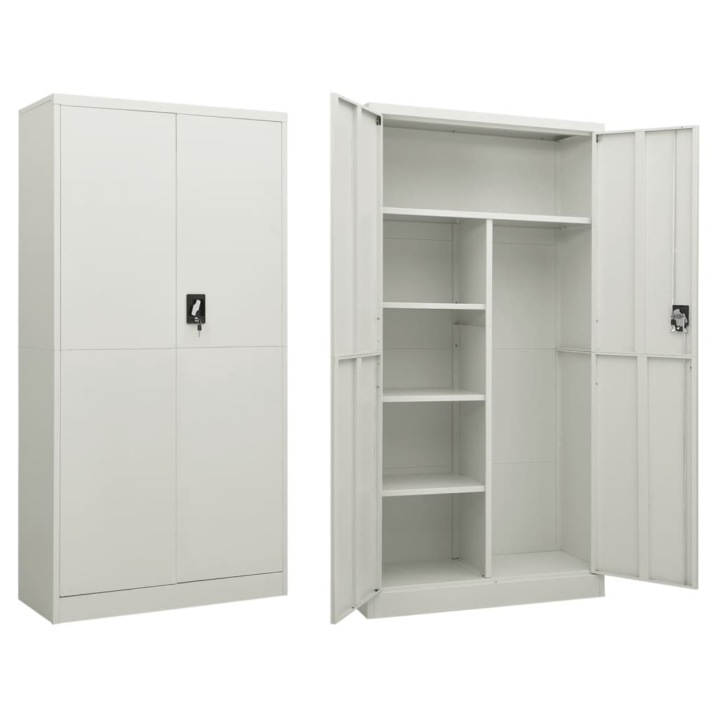 Locker Cabinet Light Gray 35.4"x15.7"x70.9" Steel