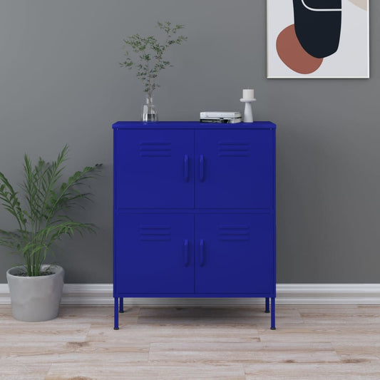 Storage Cabinet Navy Blue 31.5"x13.8"x40" Steel