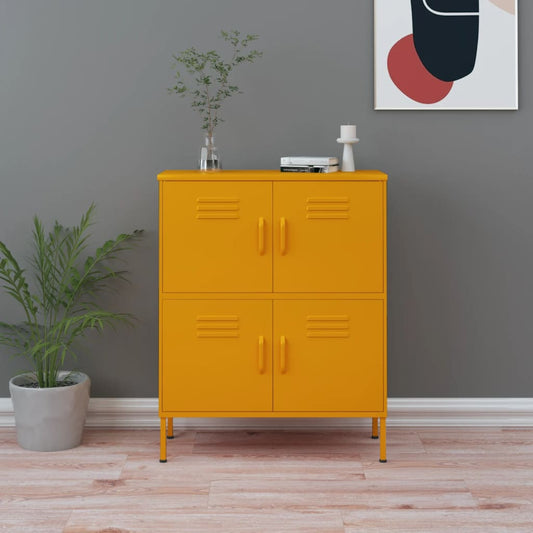 Storage Cabinet Mustard Yellow 31.5"x13.8"x40" Steel