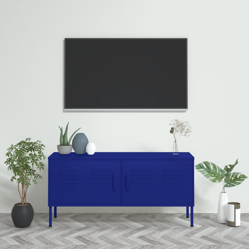 TV Cabinet Navy Blue 41.3"x13.8"x19.7" Steel