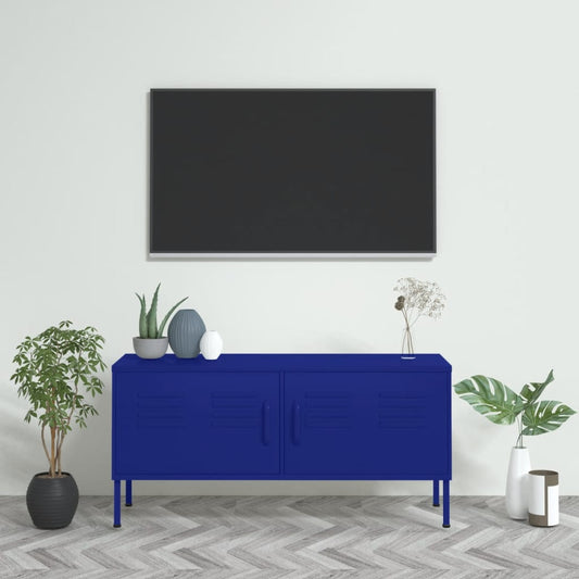 TV Cabinet Navy Blue 41.3"x13.8"x19.7" Steel
