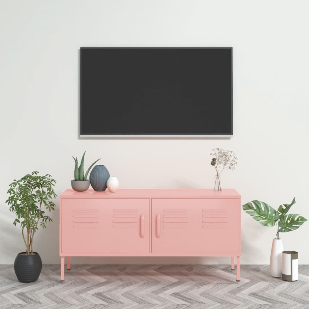 TV Cabinet Pink 41.3"x13.8"x19.7" Steel