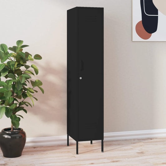 Locker Cabinet Black 13.8"x18.1"x70.9" Steel