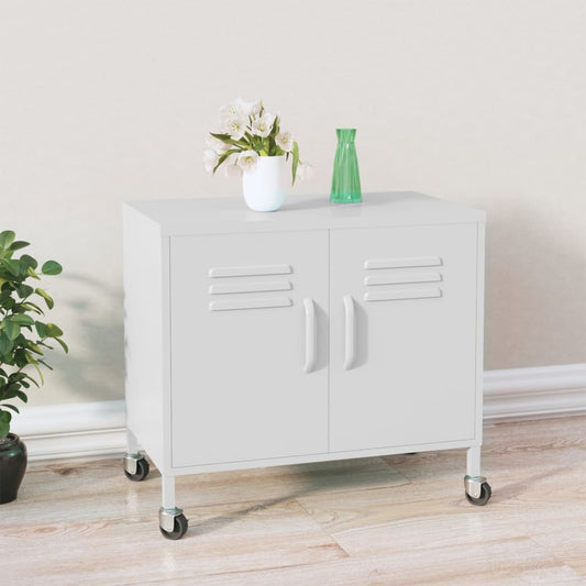 Storage Cabinet White 23.6"x13.8"x22" Steel