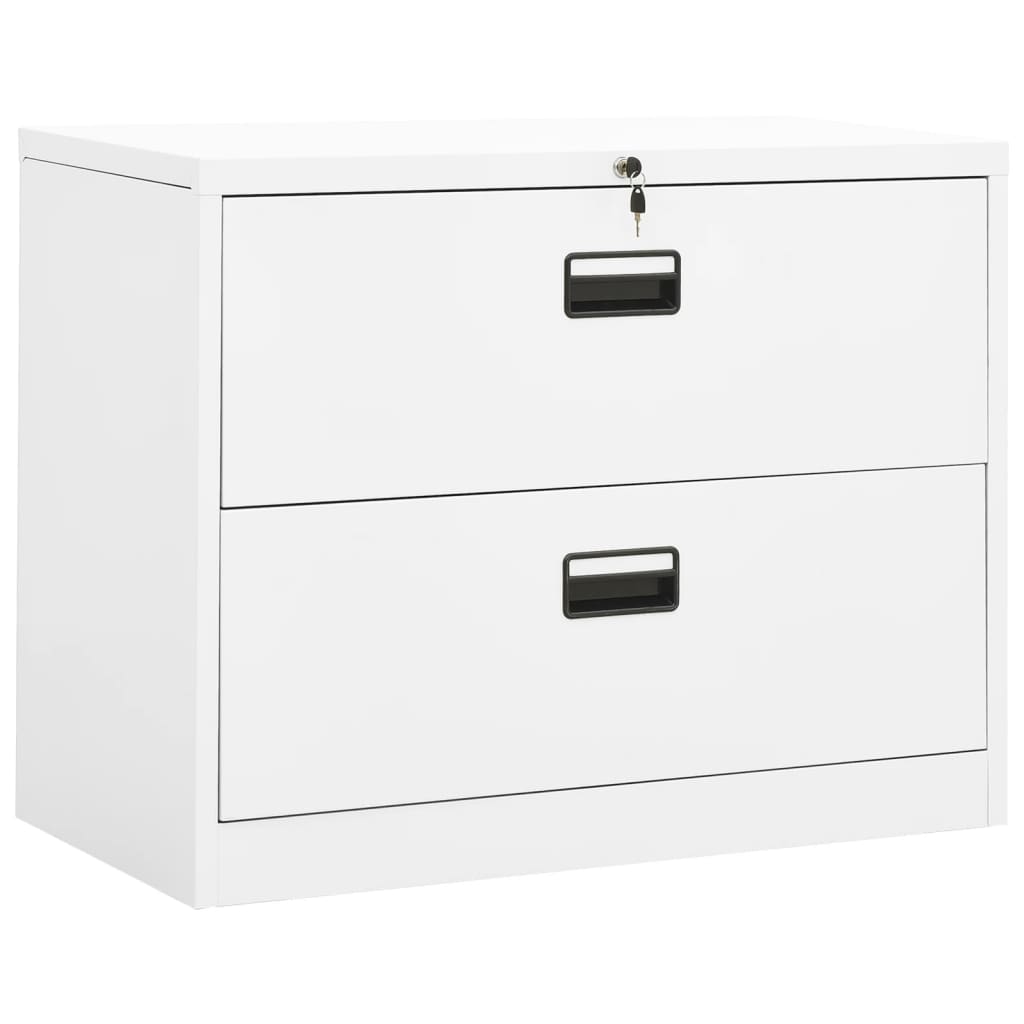 Filing Cabinet White 35.4"x18.1"x28.5" Steel