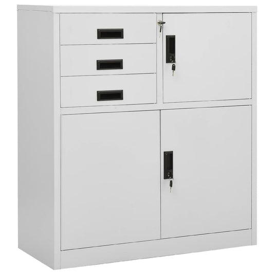 Office Cabinet Light Gray 35.4"x15.7"x40.2" Steel