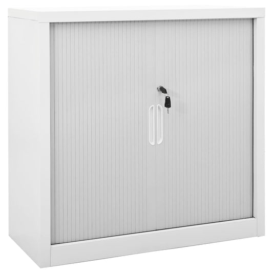 Sliding Door Cabinet Gray 35.4"x15.7"x35.4" Steel