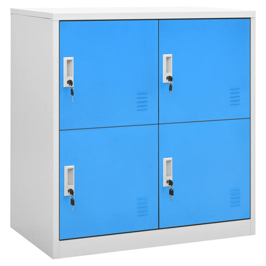 Locker Cabinet Light Gray and Blue 35.4"x17.7"x36.4" Steel