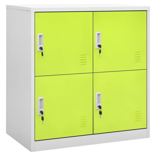 Locker Cabinet Light Gray and Green 35.4"x17.7"x36.4" Steel