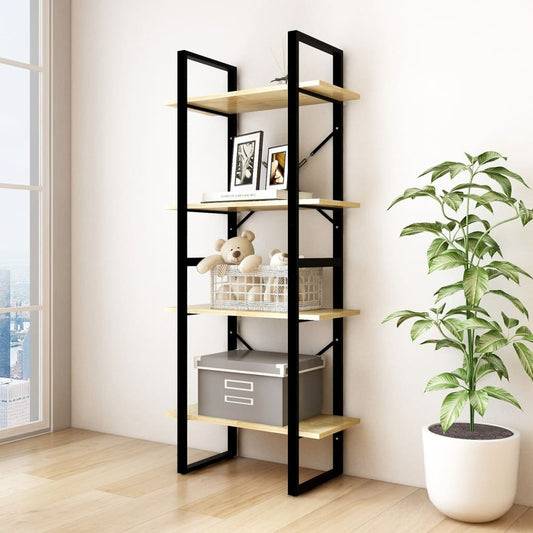 4-Tier Book Cabinet 23.6"x11.8"x55.1" Solid Pine Wood