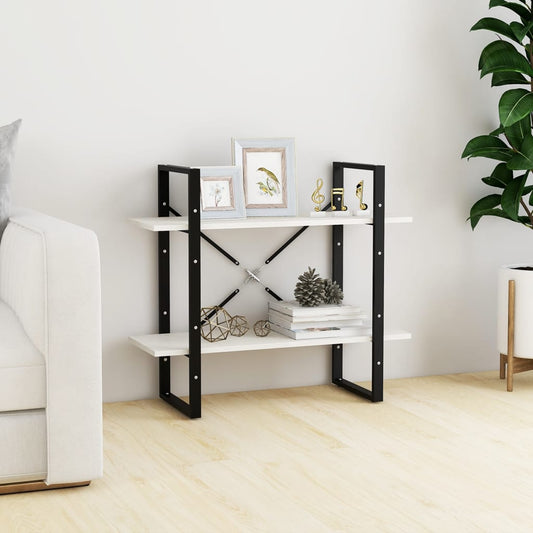 2-Tier Book Cabinet White 31.5"x11.8"x27.6" Solid Pine Wood